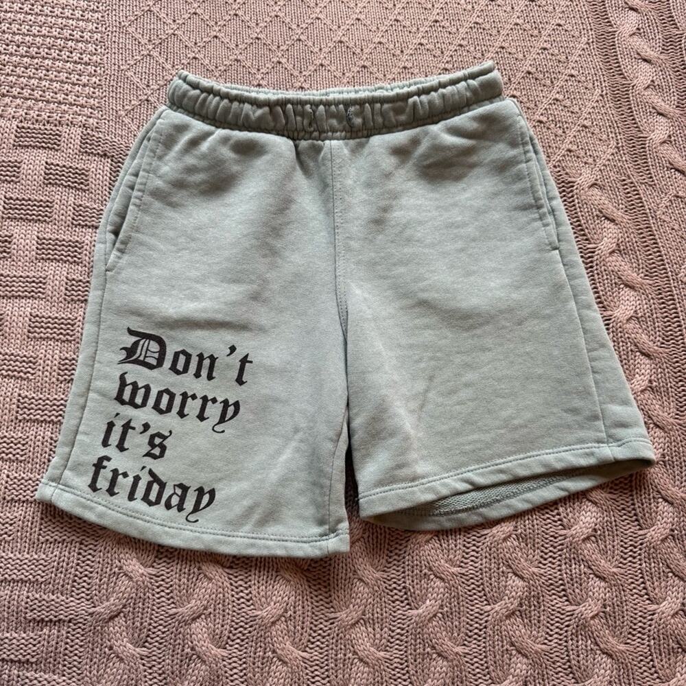 Zara “Don’t Worry It’s Friday” Pull on Shorts ~ 7